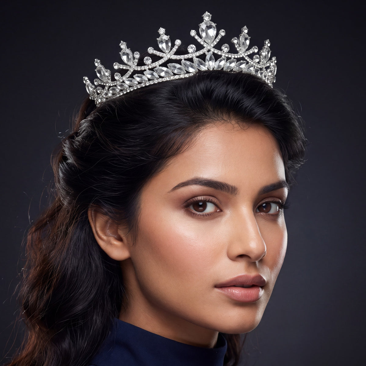 Timeless Crown with delicate leafwork and an elevated centrepiece