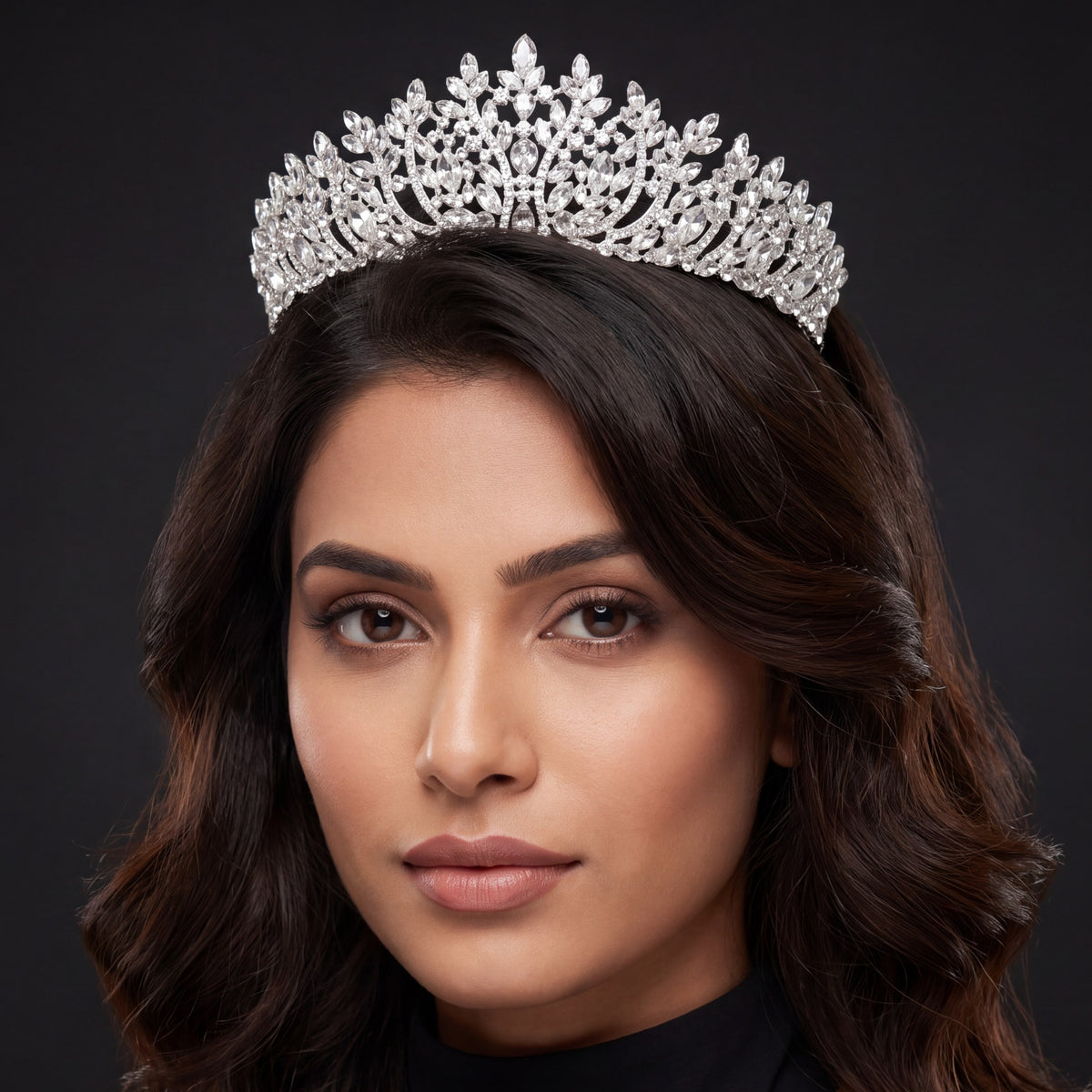 Grand Crown featuring elegant floral openwork and refined leaf accents