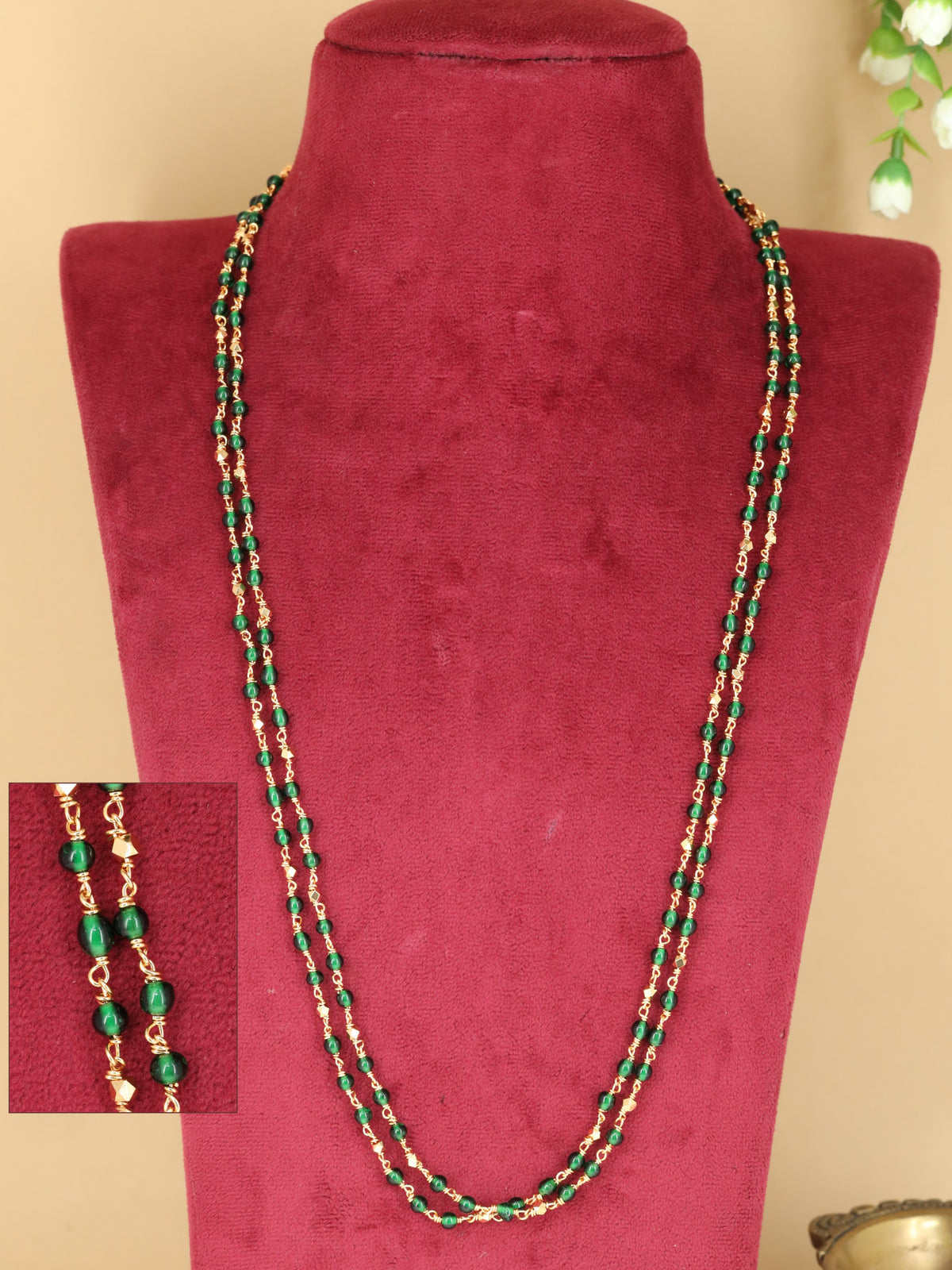 Traditional Beads Chain With Elegant Double Strand Styling