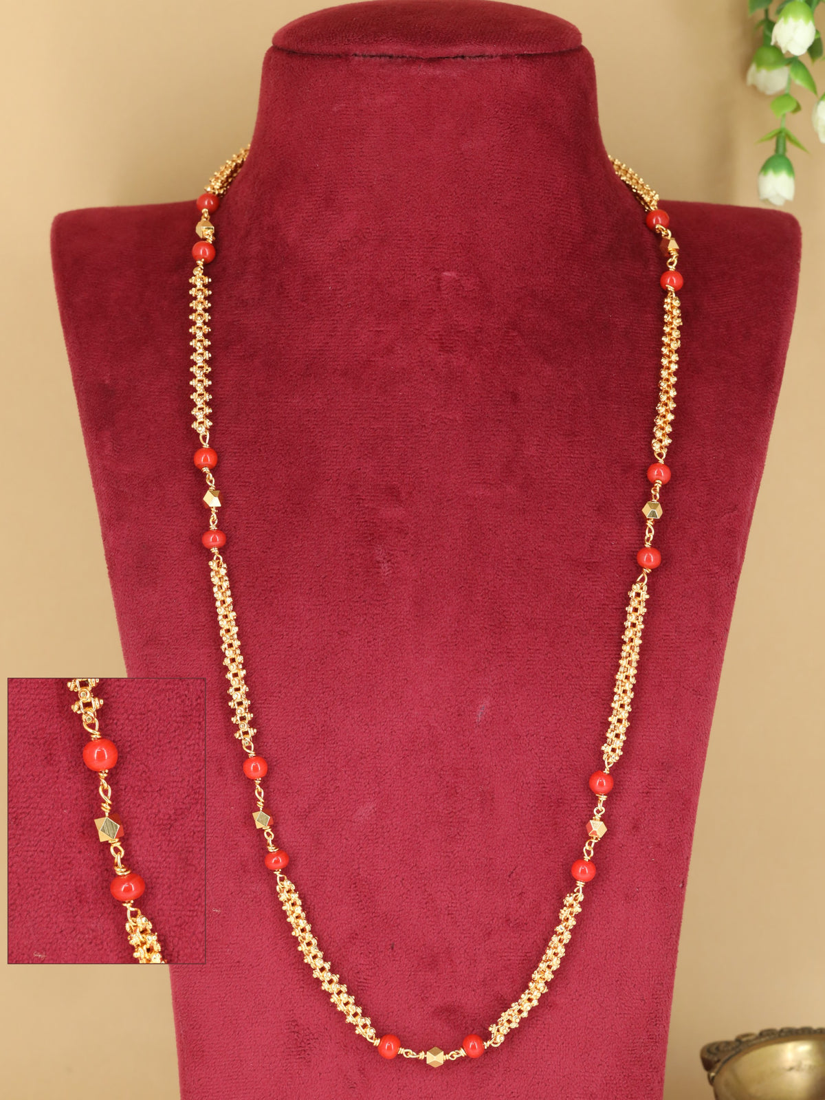 Occasion Wear Beads Chain With Refined Long Strand Style