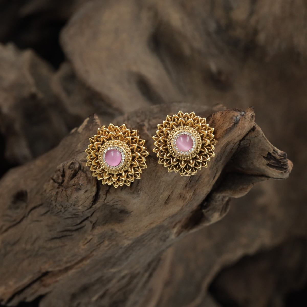 Contemporary Antique Stud With Traditional Floral Styling