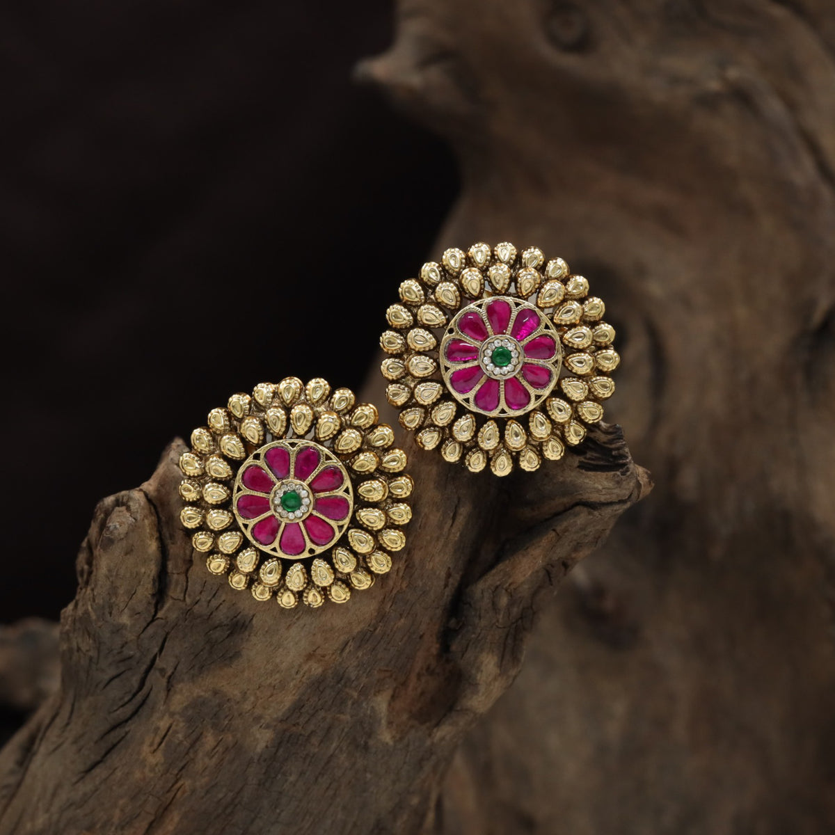 Premium Antique Stud Featuring a Concentric Decorative Pattern