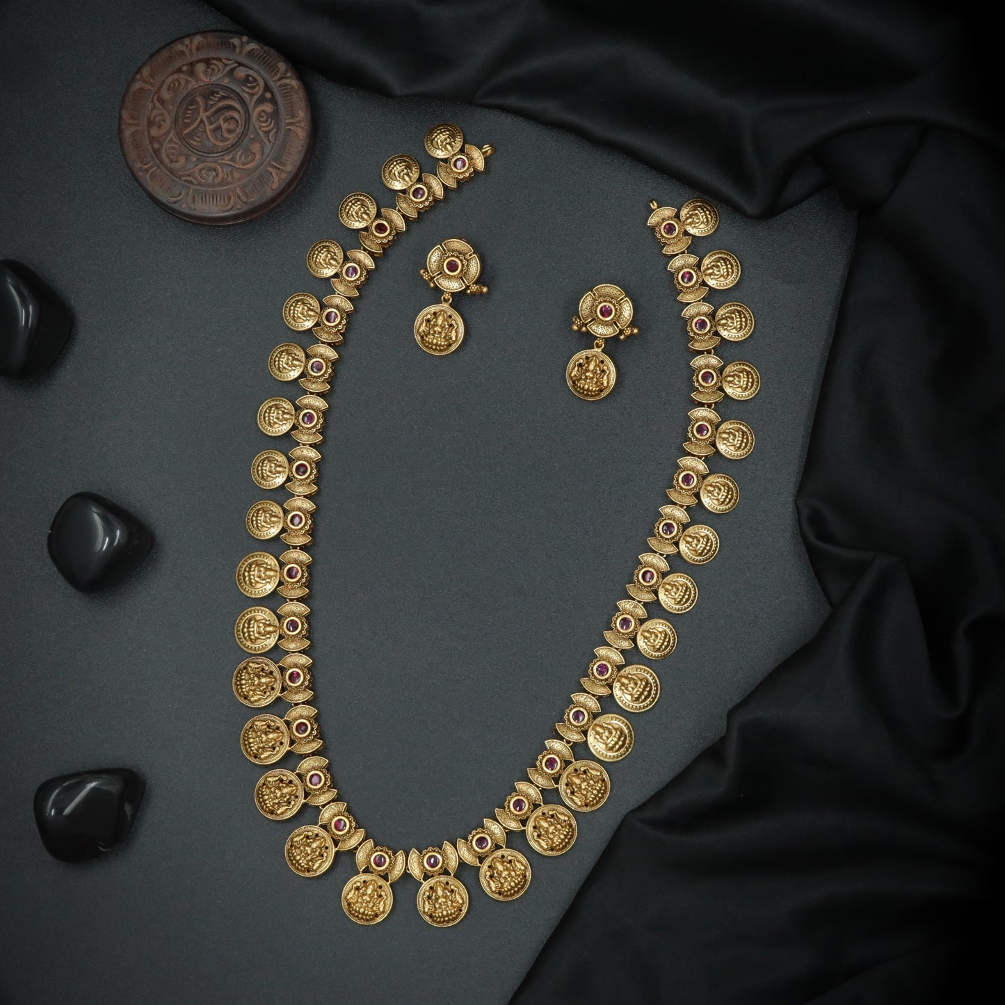 Antique Silver Coin Long Haara Set