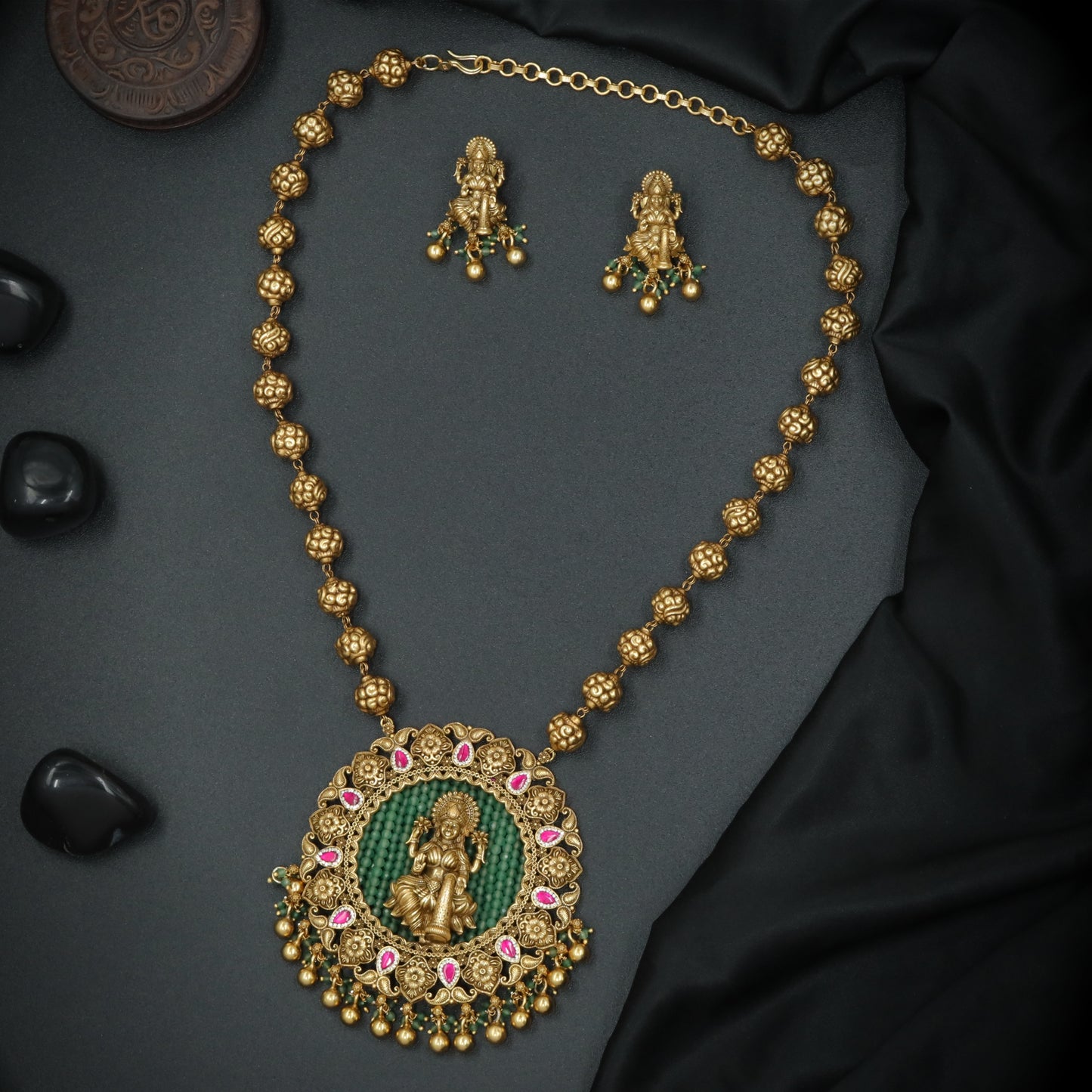 Antique Silver Temple Long Haara Set