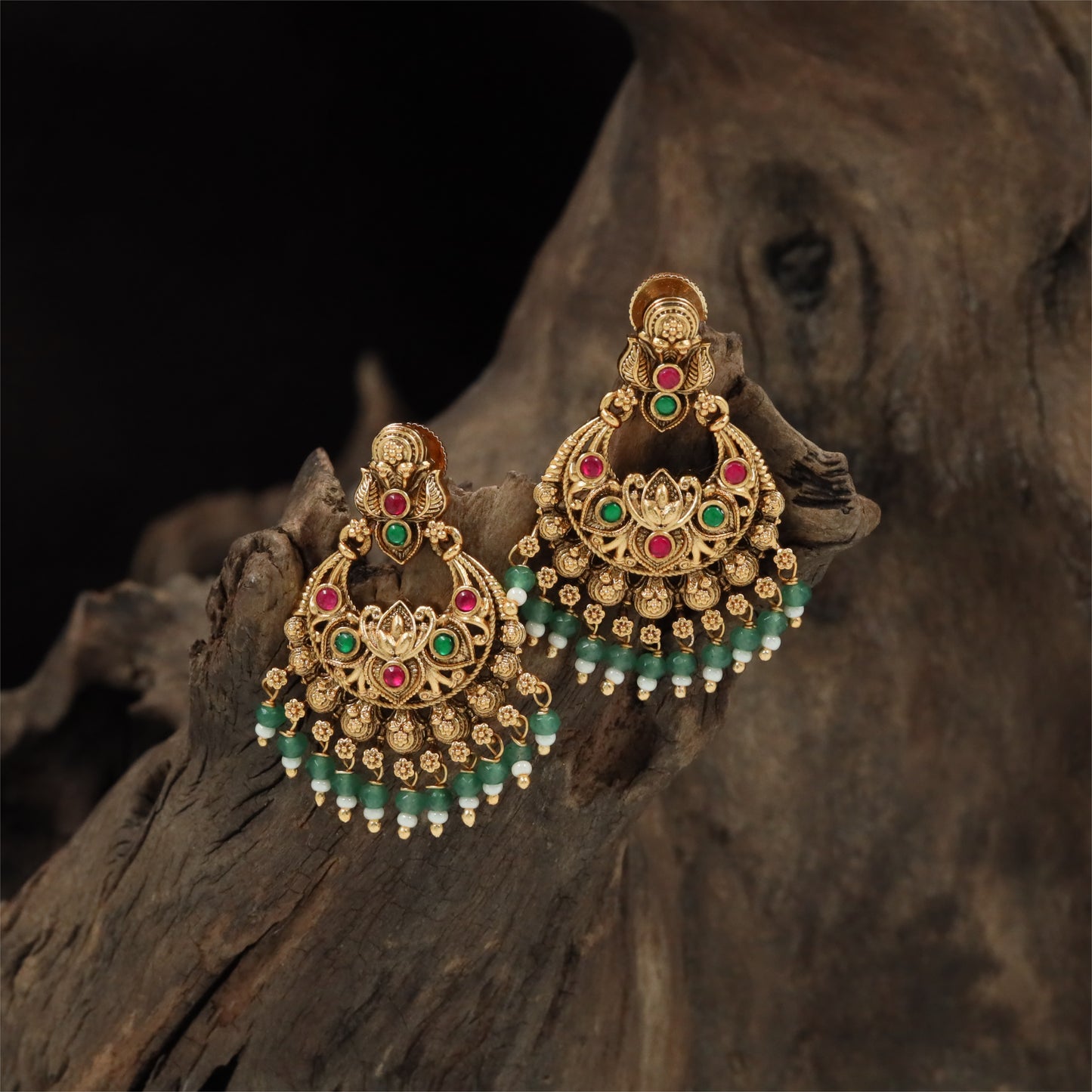Temple Floral Arch Antique Hangings with Dangling Ball Tassels