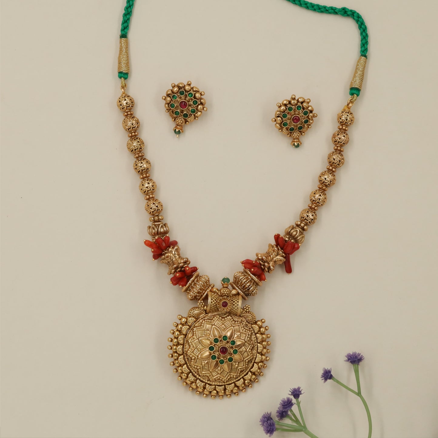 Bridal embellished beads necklace with decorative strand styling