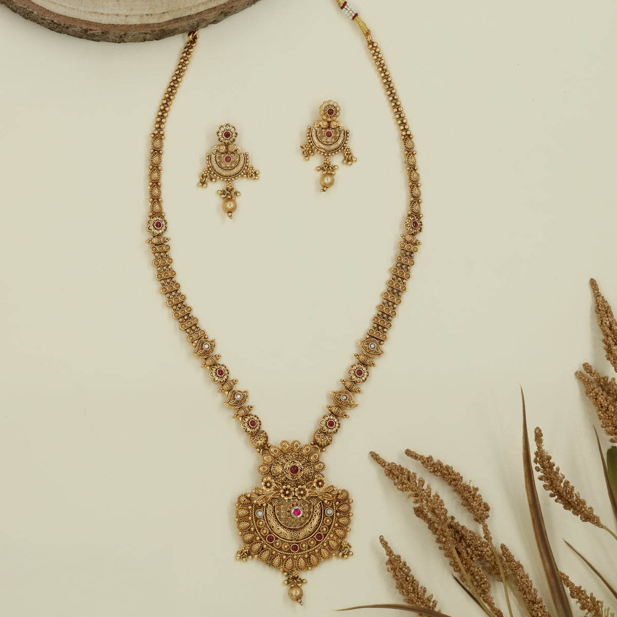 Antique Long Haara with Ornamental Pendant Work