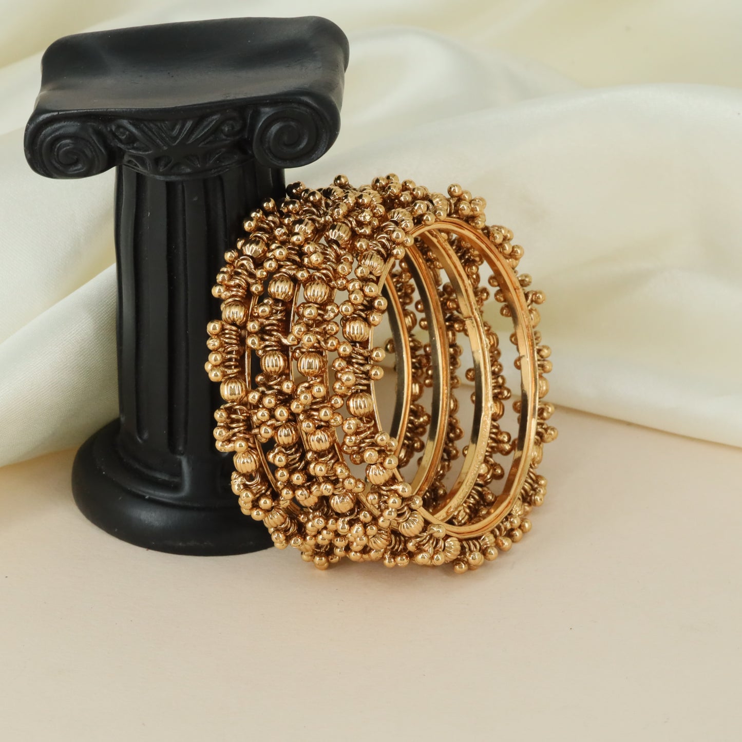 Granulated Bead Layout Antique Bangles with Traditional Craftsmanship