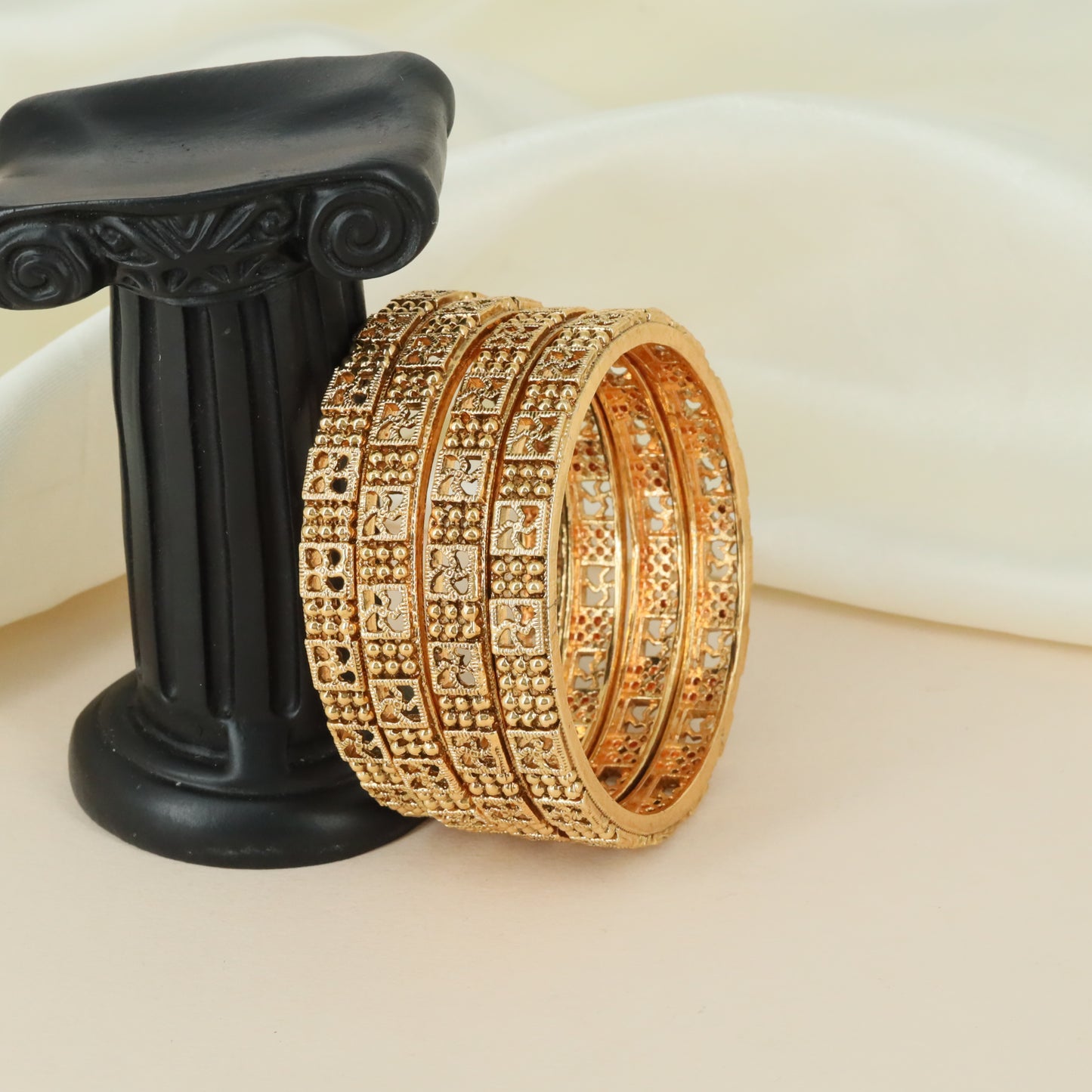 Luxury Geometric Antique Bangles with Ornamental Stone Work