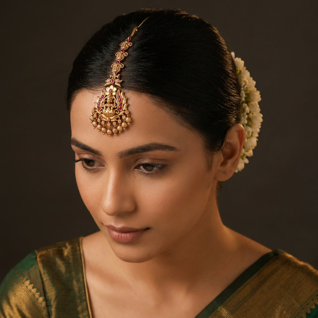 Grand Temple Tikka with Hanging Border Detailing