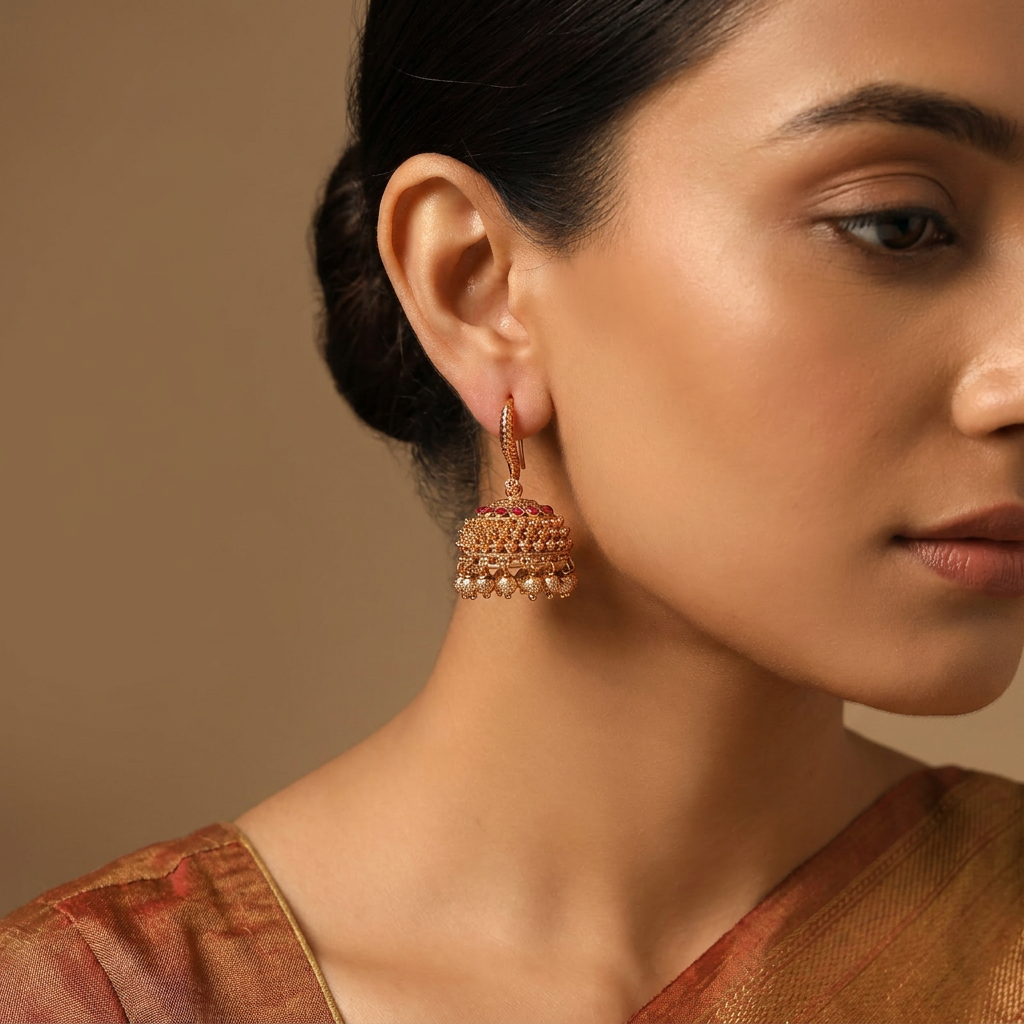 Heritage Fringe Jumka with Curved Surface Styling