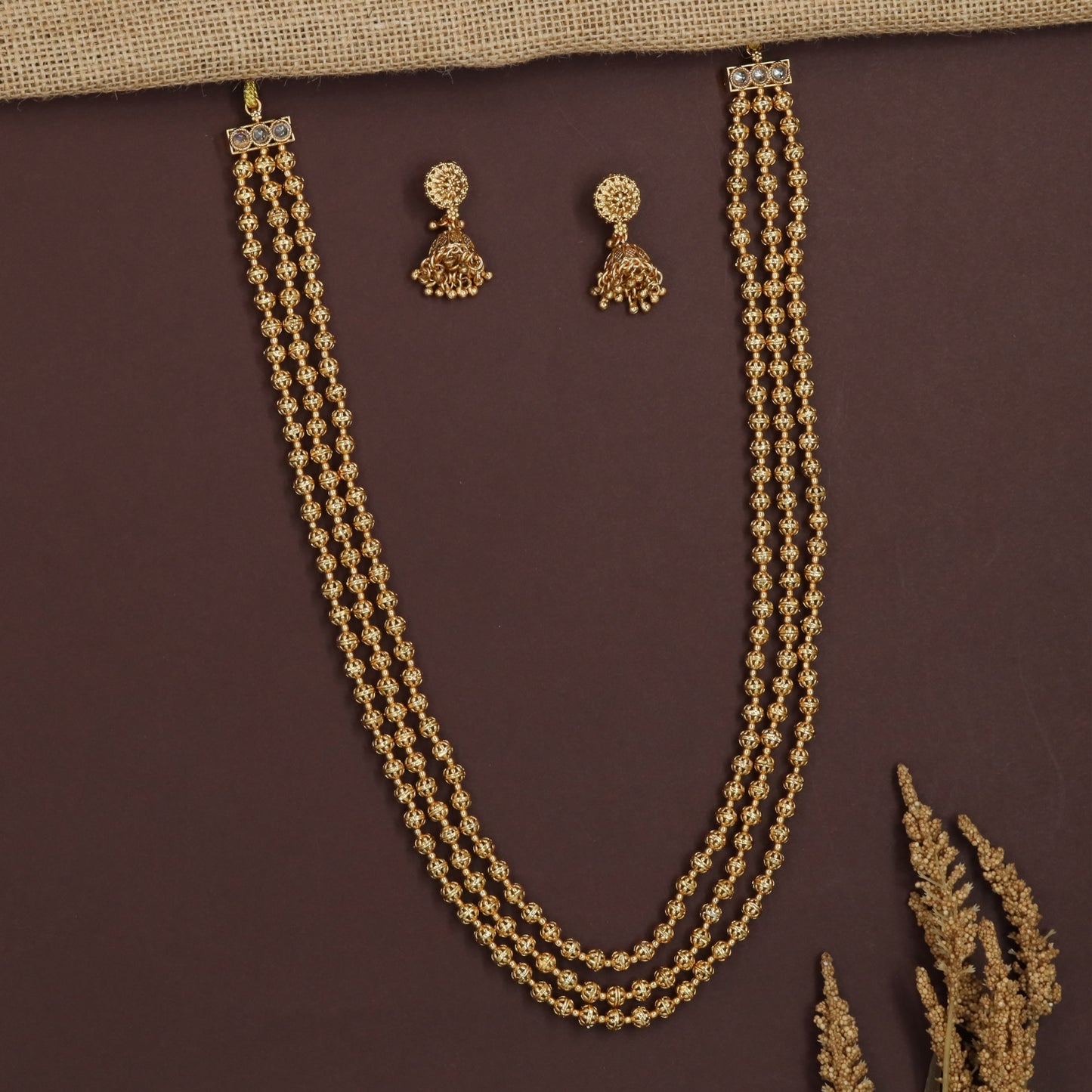 Rainfall Temple Beads Necklace with Dense Sphere Arrangement