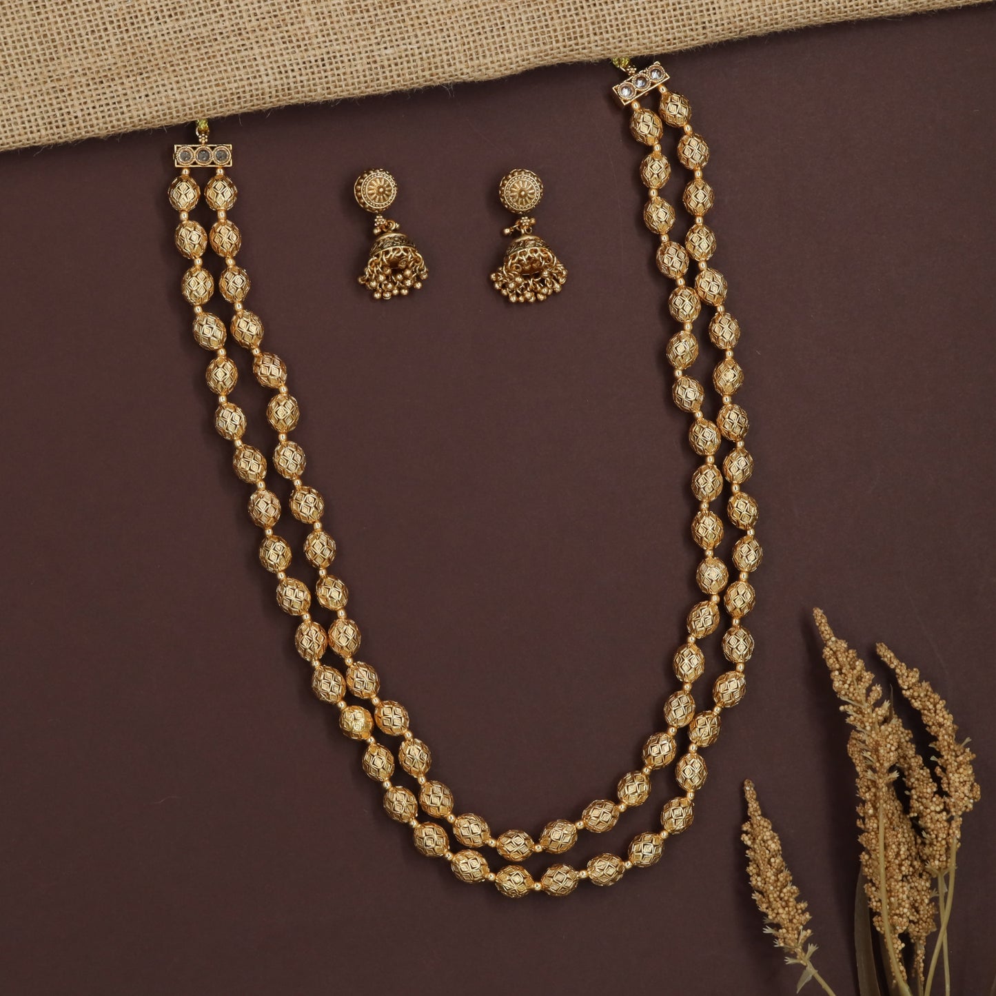 Duneshire Temple Beads Necklace with Dense Bead Arrangement
