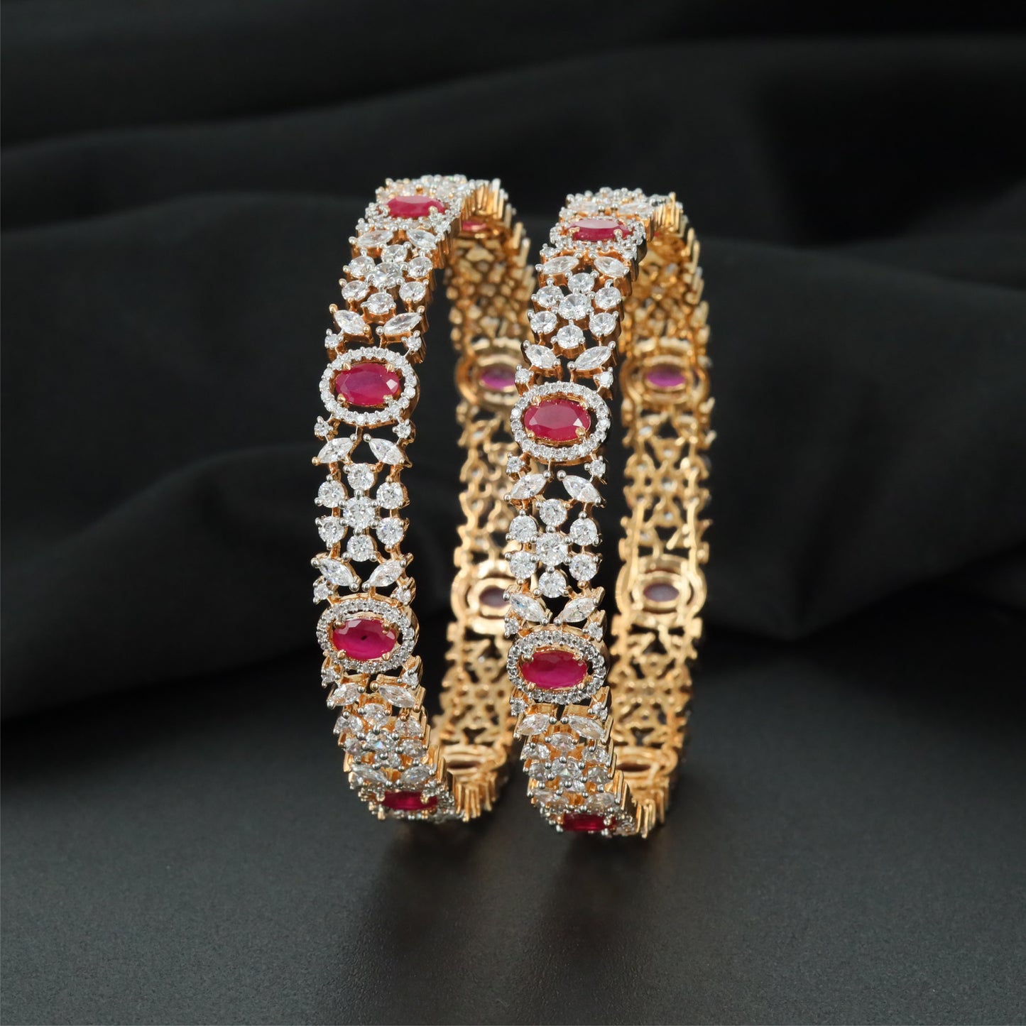 Artisan Gallery Gj Bangles with Detailed Floral Arrangement