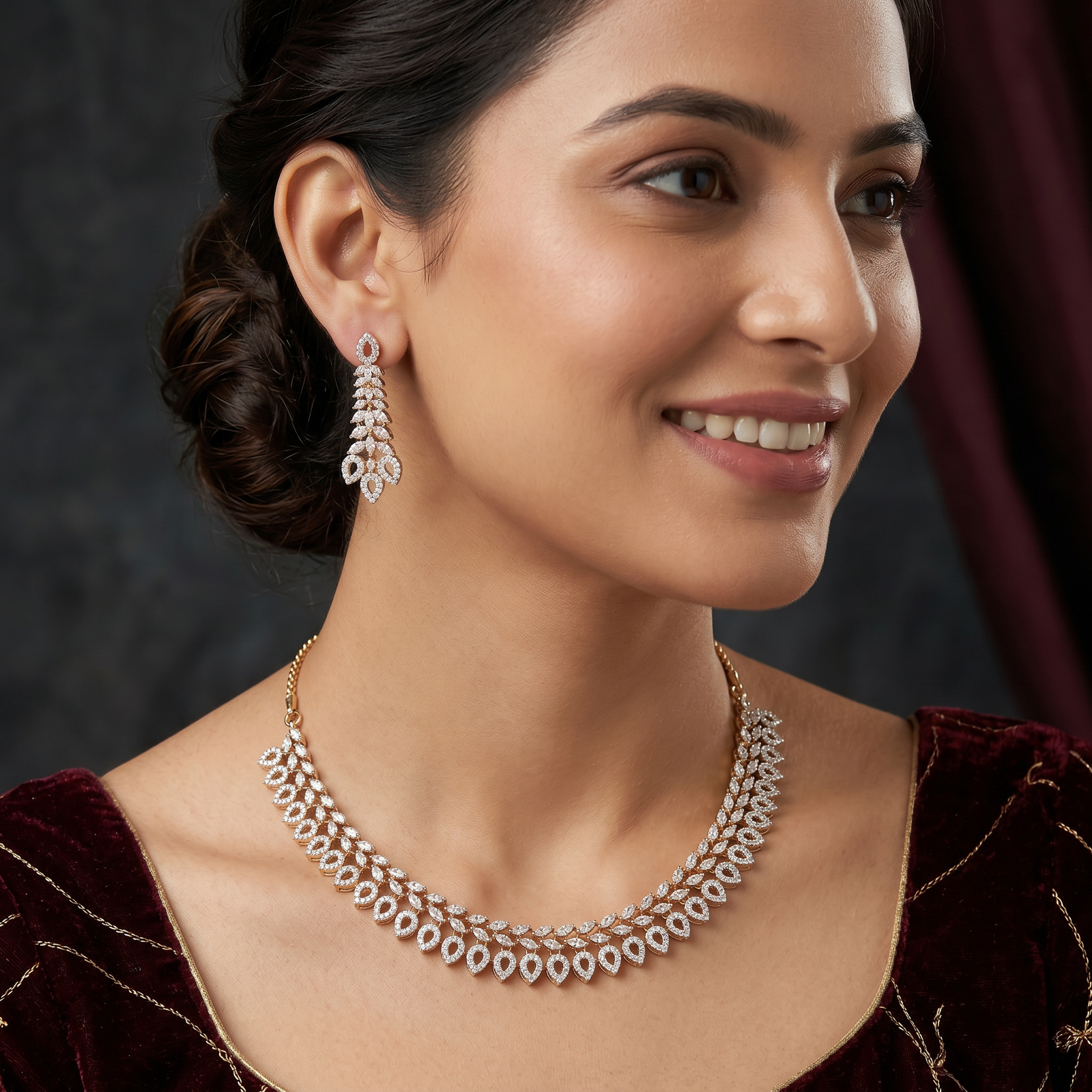 Crystal Dewdrop Elegance Necklace Set