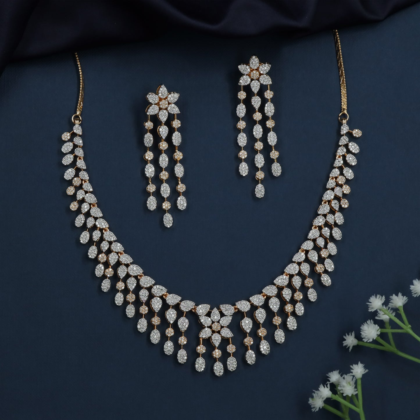 Frost Vine Necklace with Curved Openwork Flow