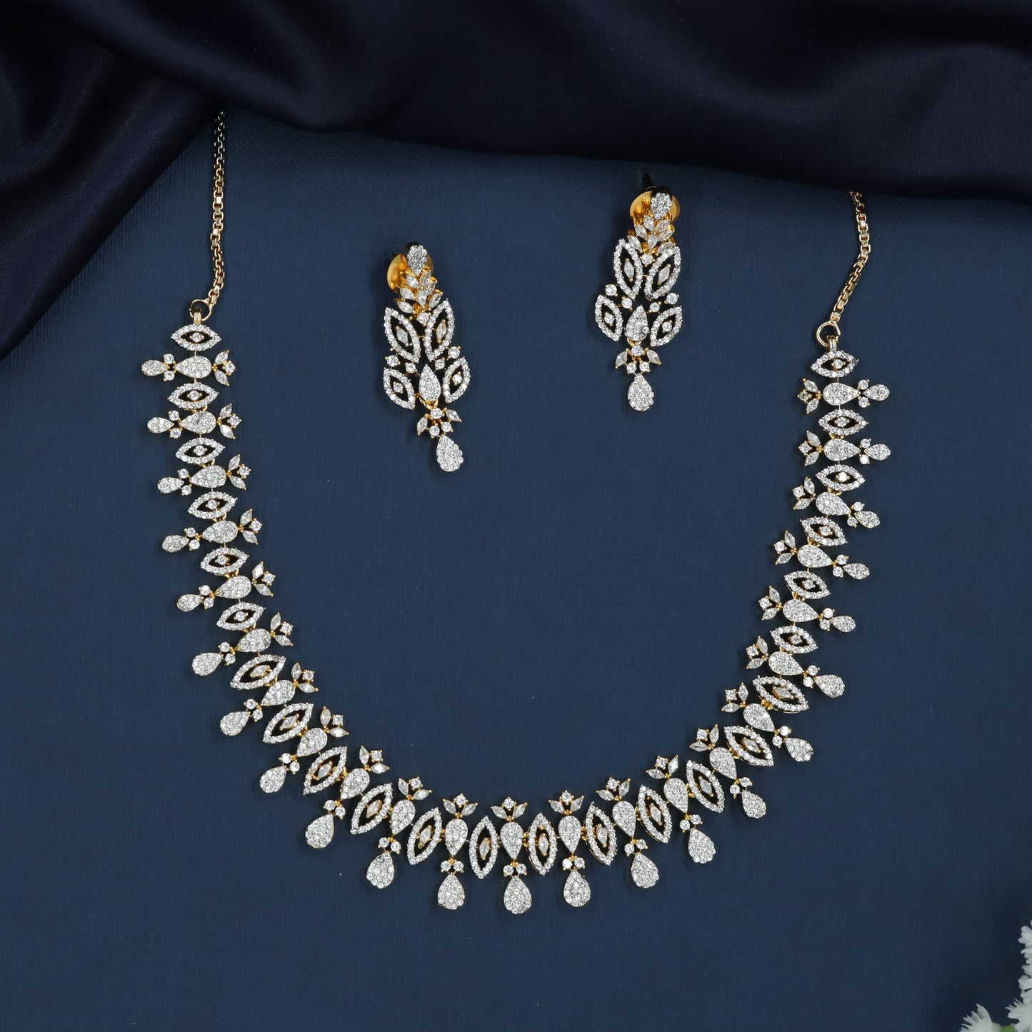 Petal Trail Necklace with Curved Hanging Layout