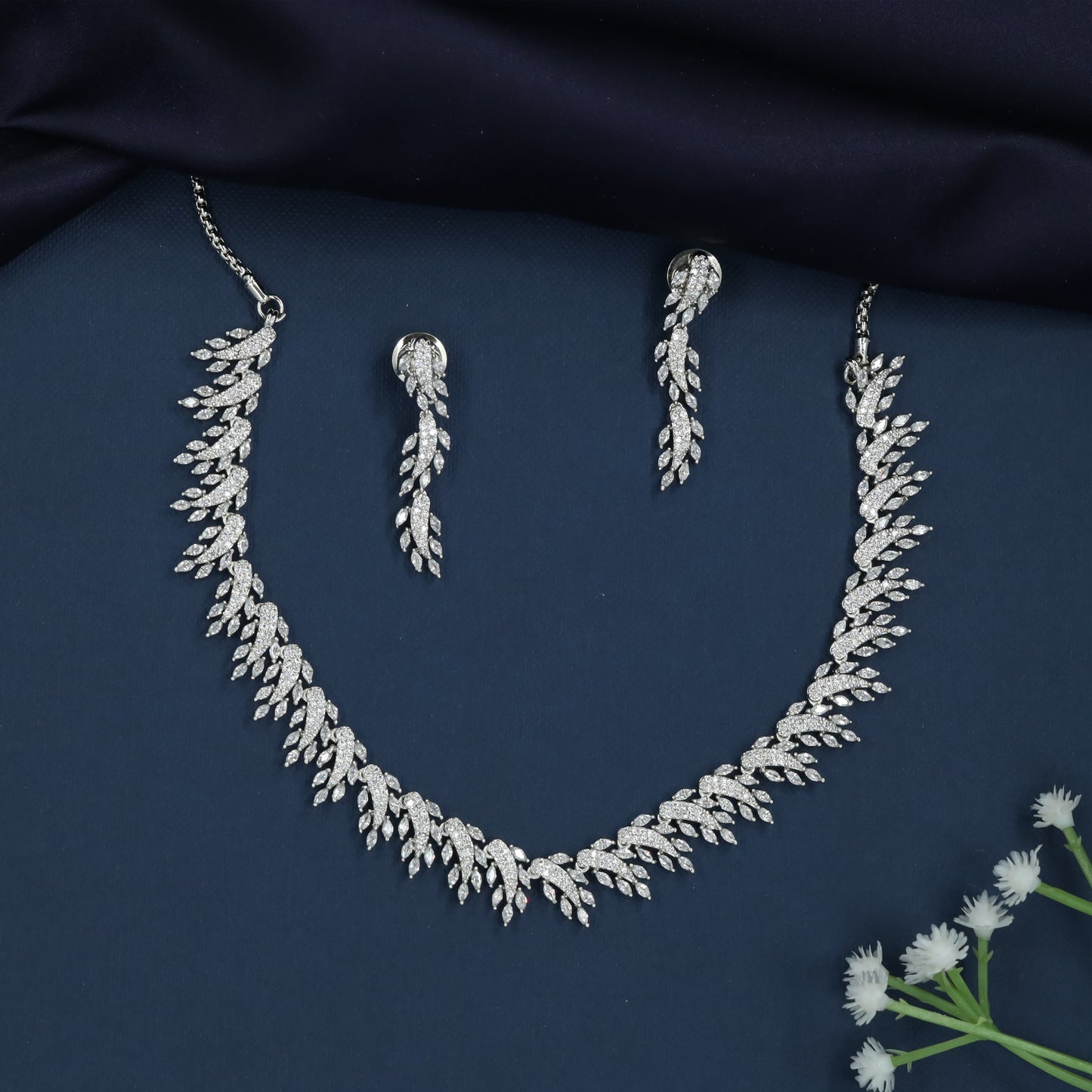 Petal Garland Necklace with Layered Leaf Styling