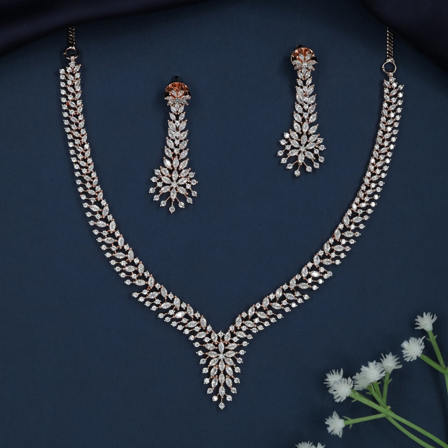 Petal Trail Necklace with Cascading Floral Detailing