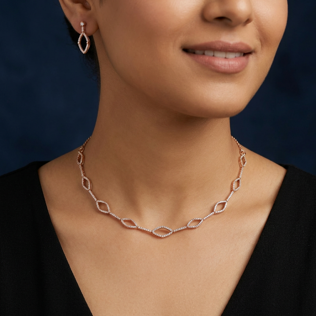 Graceful Linear Necklace with Open Leaf Formation