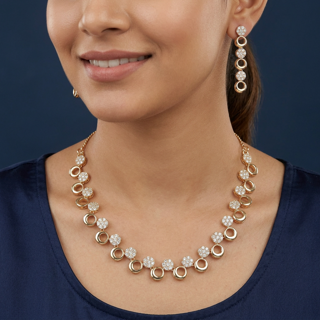 Luxury Circle Necklace with Delicate Connector Work