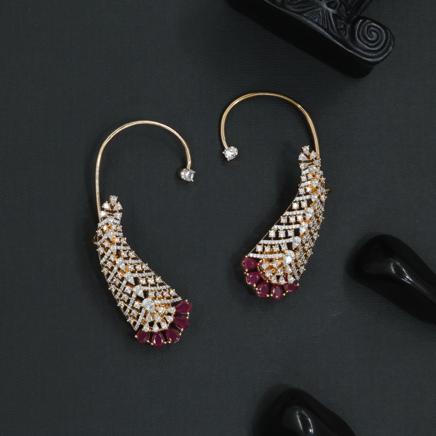 Petal Plume Earcuff with Flowing Fan Detailing