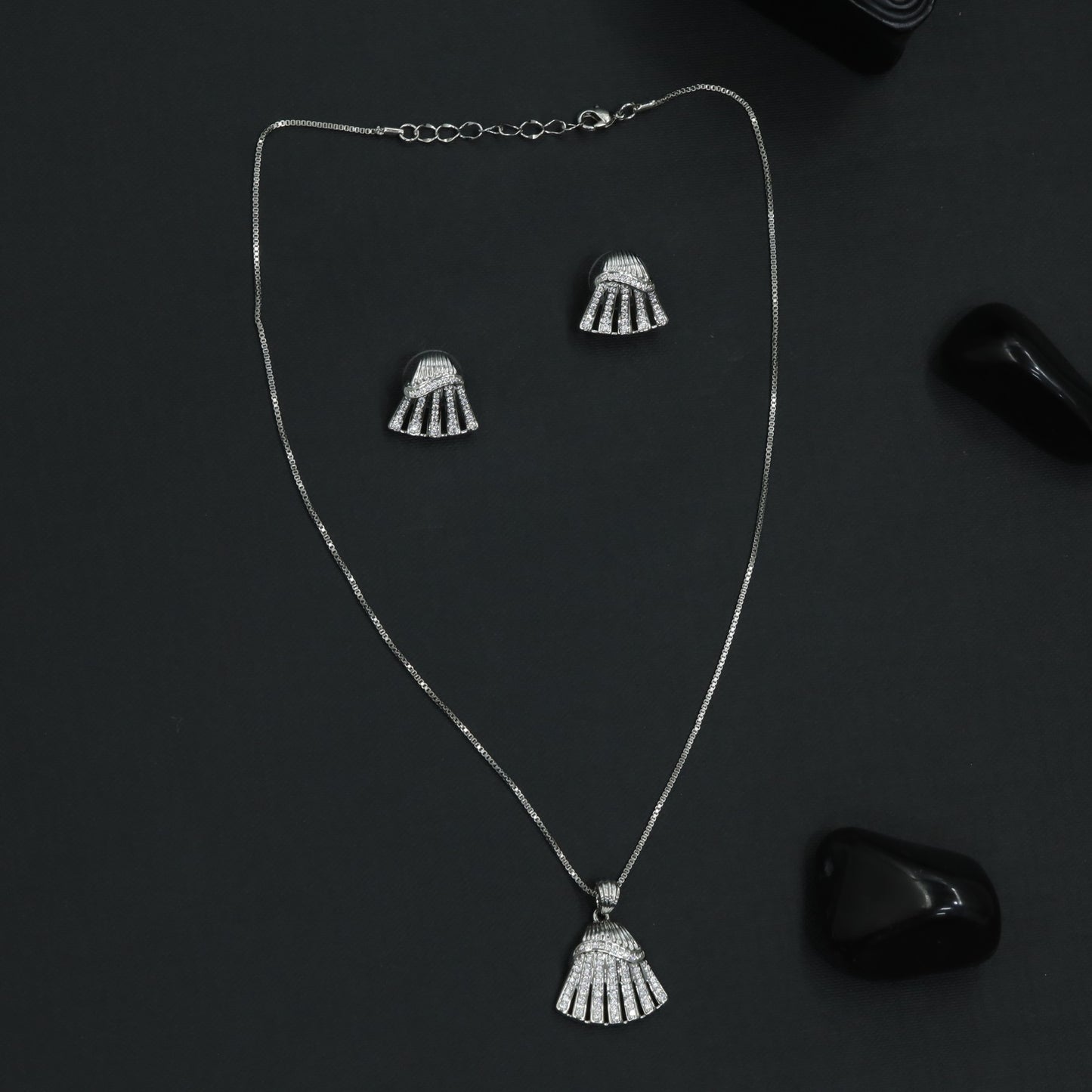 Celestial Bloom Pendant With Coordinated Earrings