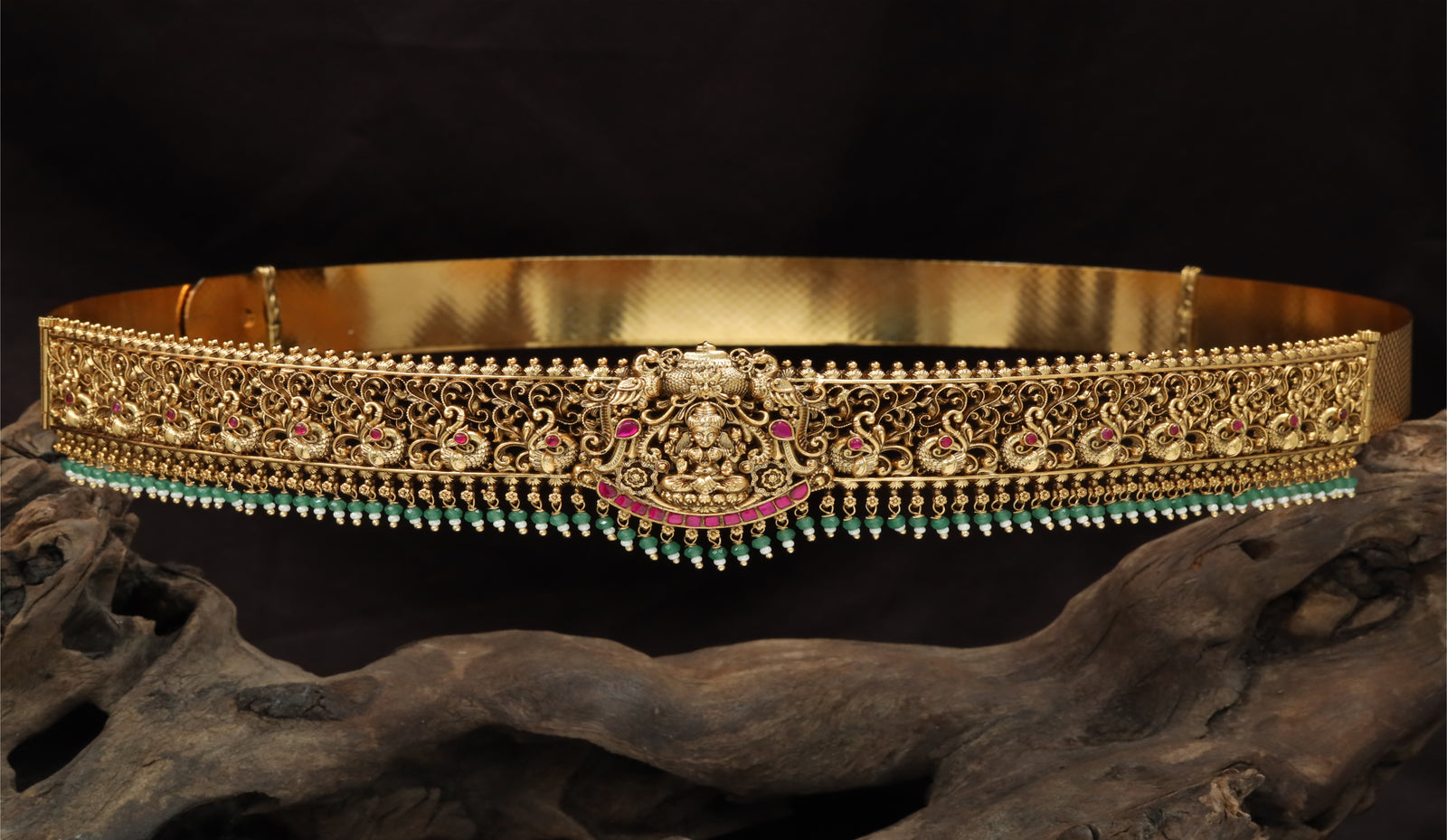 Heritage Lakshmi Medallion Antique Dabu Waist Belt