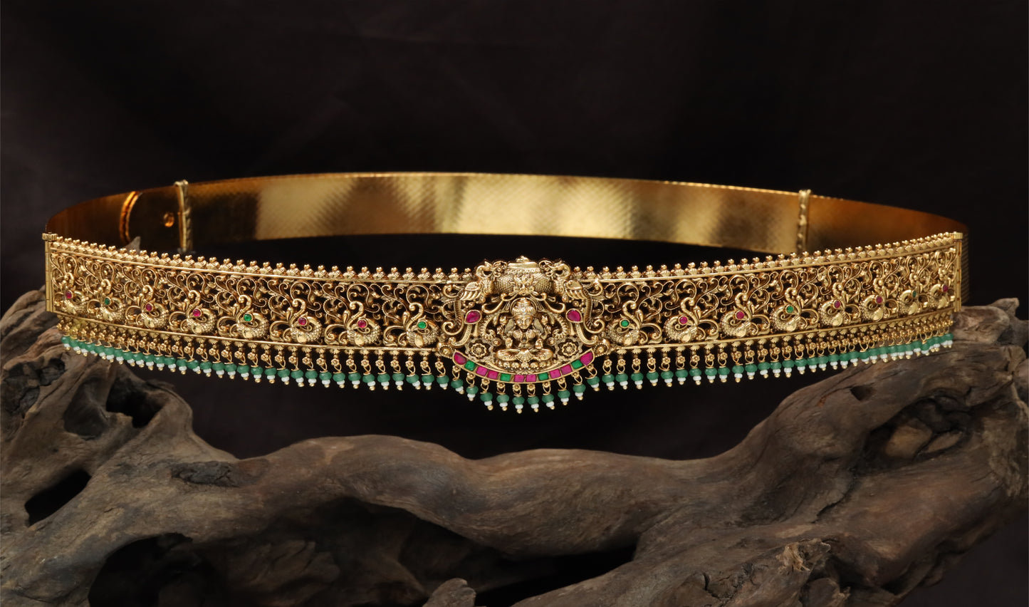 Heritage Lakshmi Medallion Antique Dabu Waist Belt