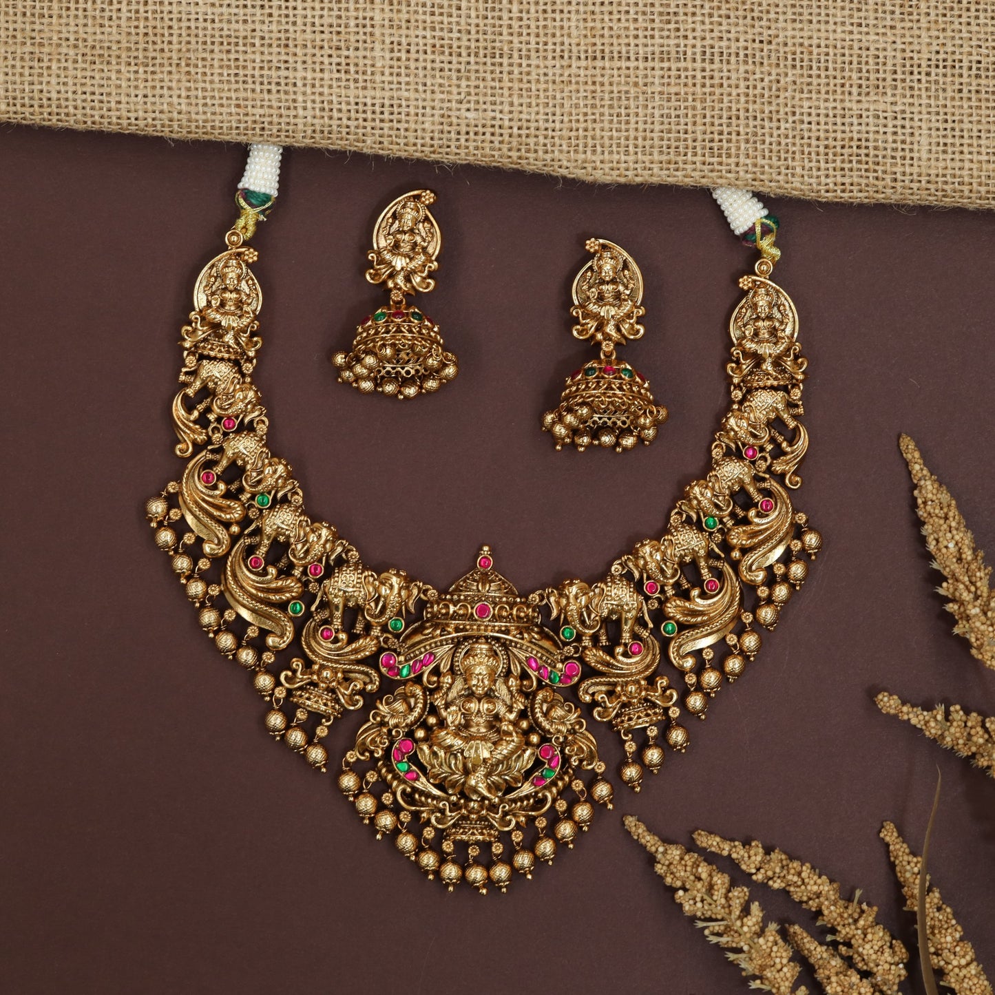 Luxury Peacock Border Antique Necklace