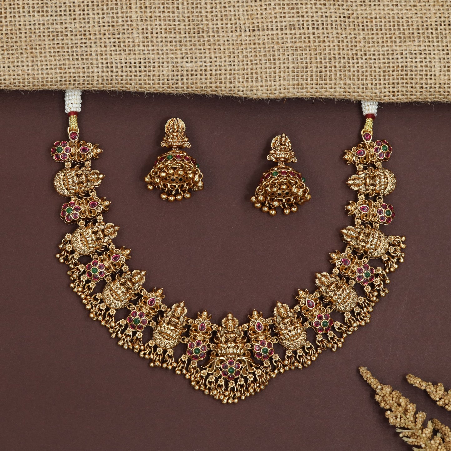 Heritage Lakshmi Cluster Antique Necklace