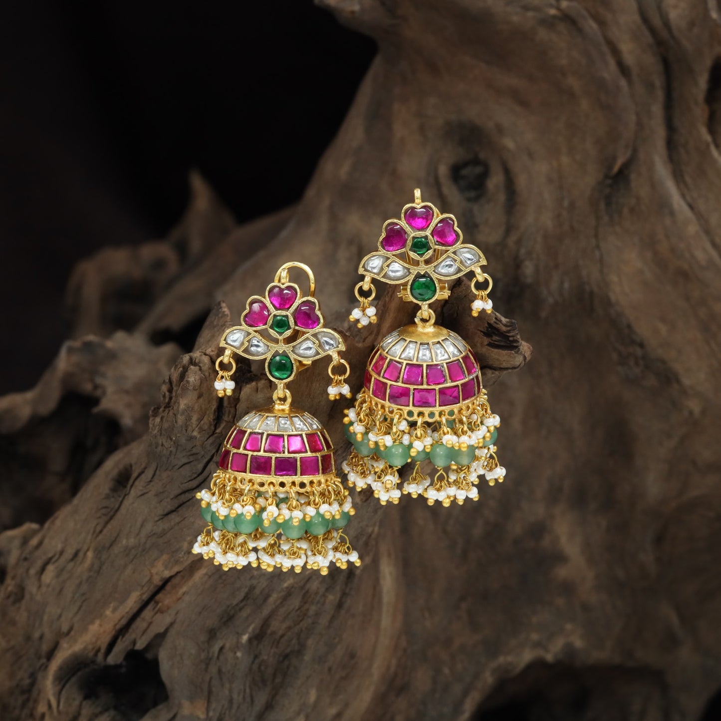 Connector Bell Jadau Jumka with Tiered Layout and Fringe Hangings