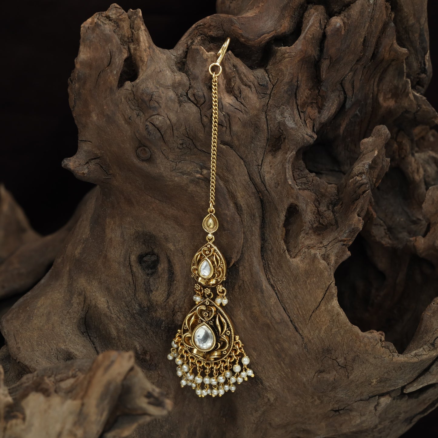 Intricate Drop Pattern Antique Tikka Jewellery