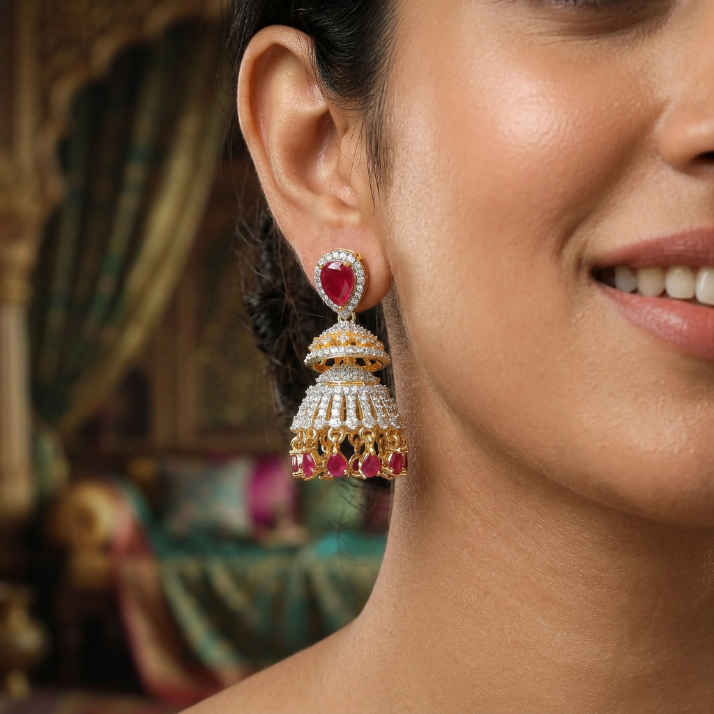 Premium Open Panel GJ Jumka with Curved Fringe Layout
