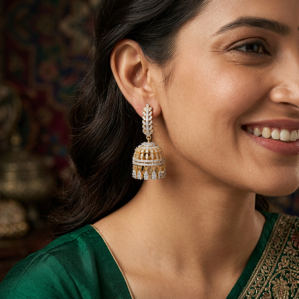 Curved Jumka with Gj Structured Dome Rows and Hanging Drops