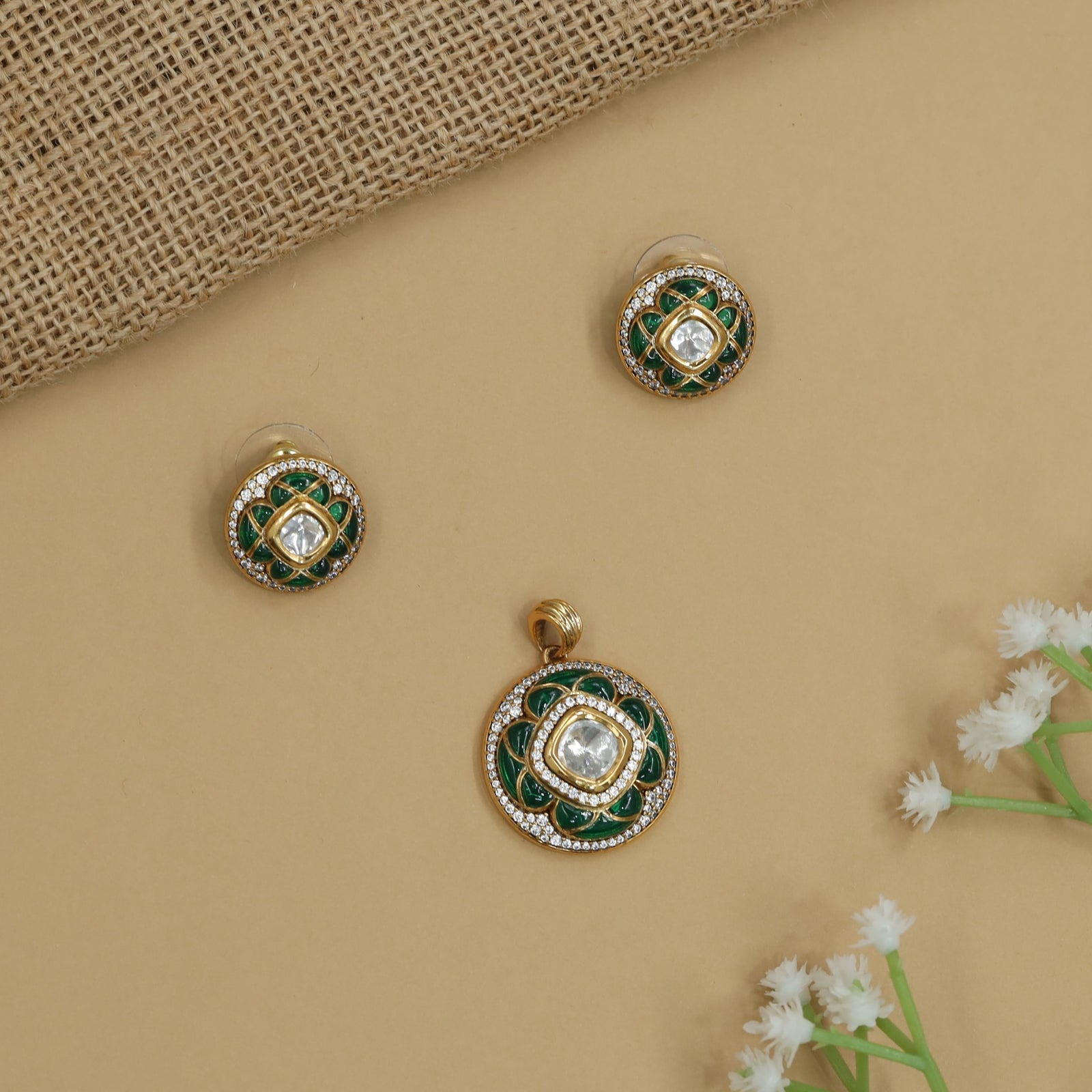 Bloom Pendant Set showcasing Structured Floral Layout and Pendant Detailing