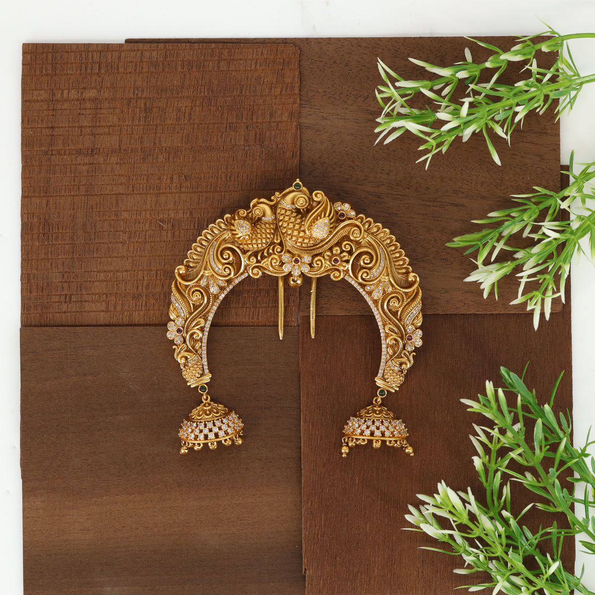 Kalpataru Temple Arch Ornament with Floral Studded Borders