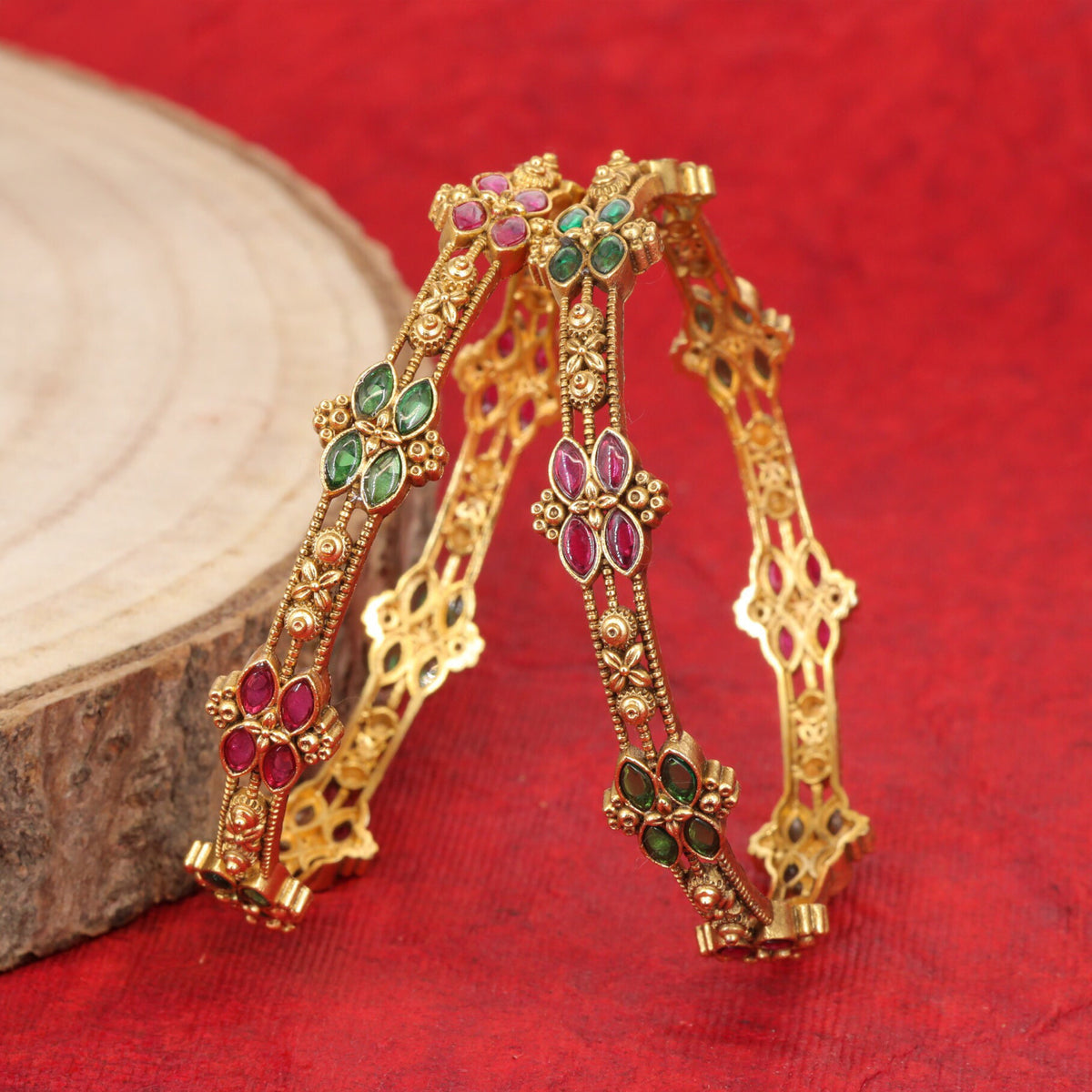 Premium Antique bangles with intricate ornamental work