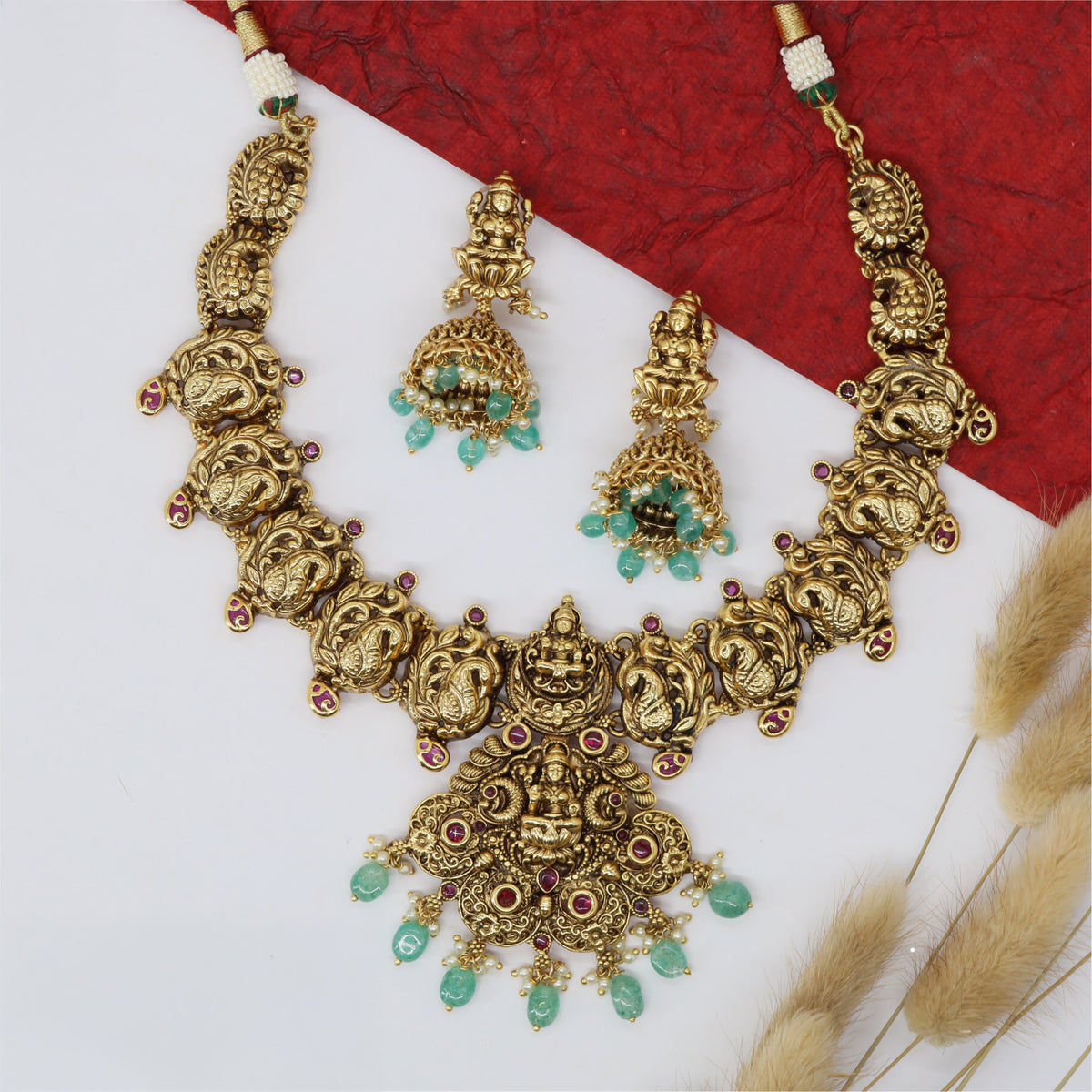 Antique Necklace with Intricate Peacock Detailing
