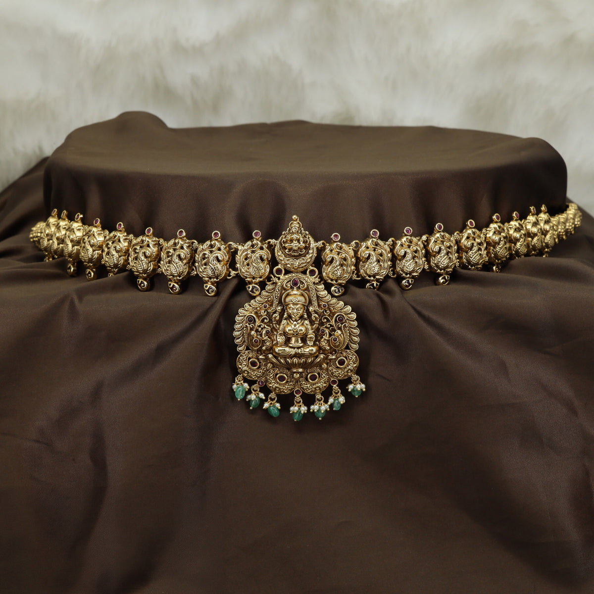 Traditional Antique Lakshmi Waist Belt with Detailed Work