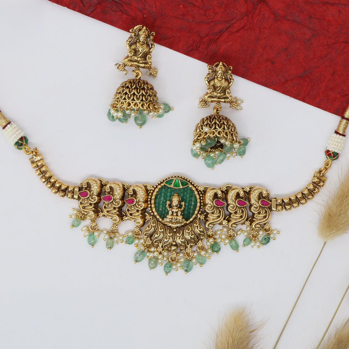 Grand Lakshmi Choker with Intricate Traditional Detailing