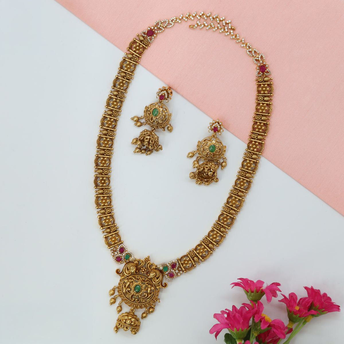 Traditional Antique Long Haara with Ornamental Work
