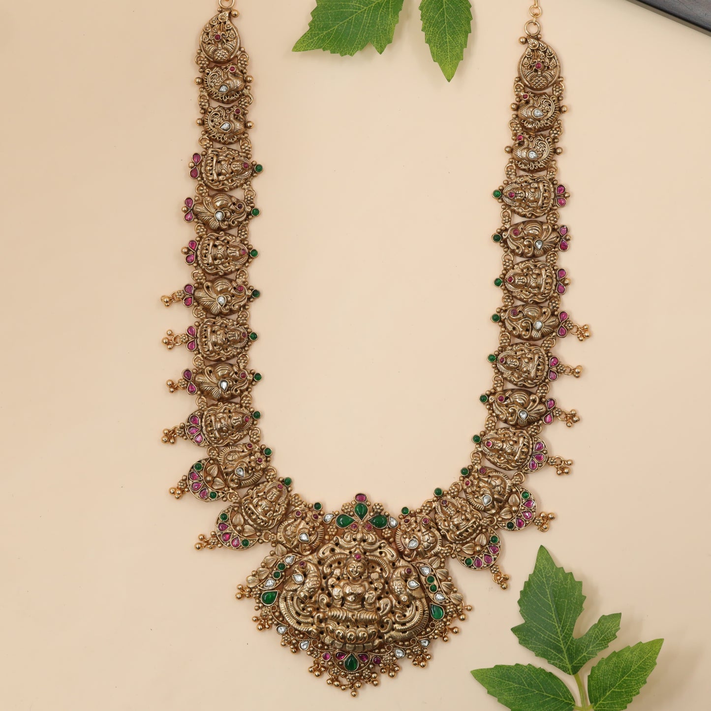Lakshmi Ornamental Crest Long Necklace