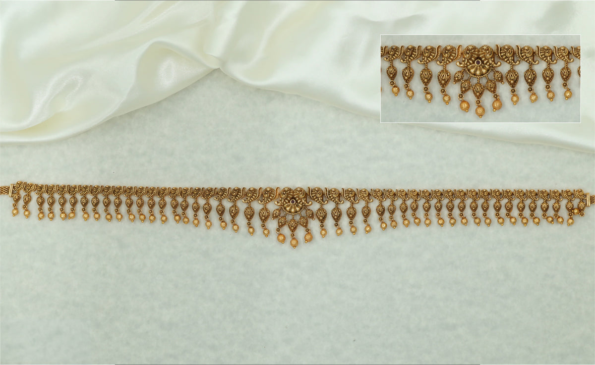 Premium Antique Waist Belt With Sculpted Floral Accents