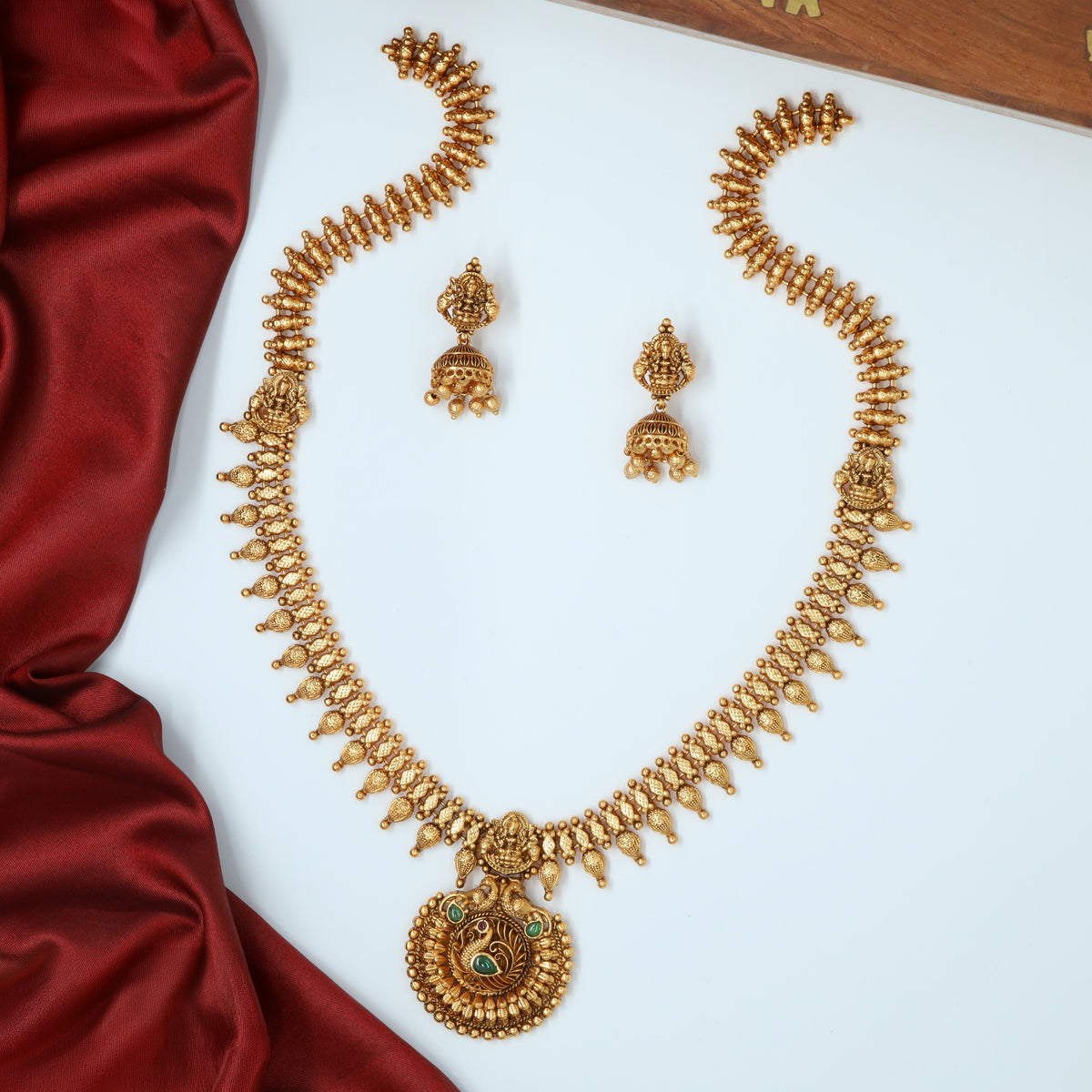 Premium Antique Long Haara with Lakshmi Design