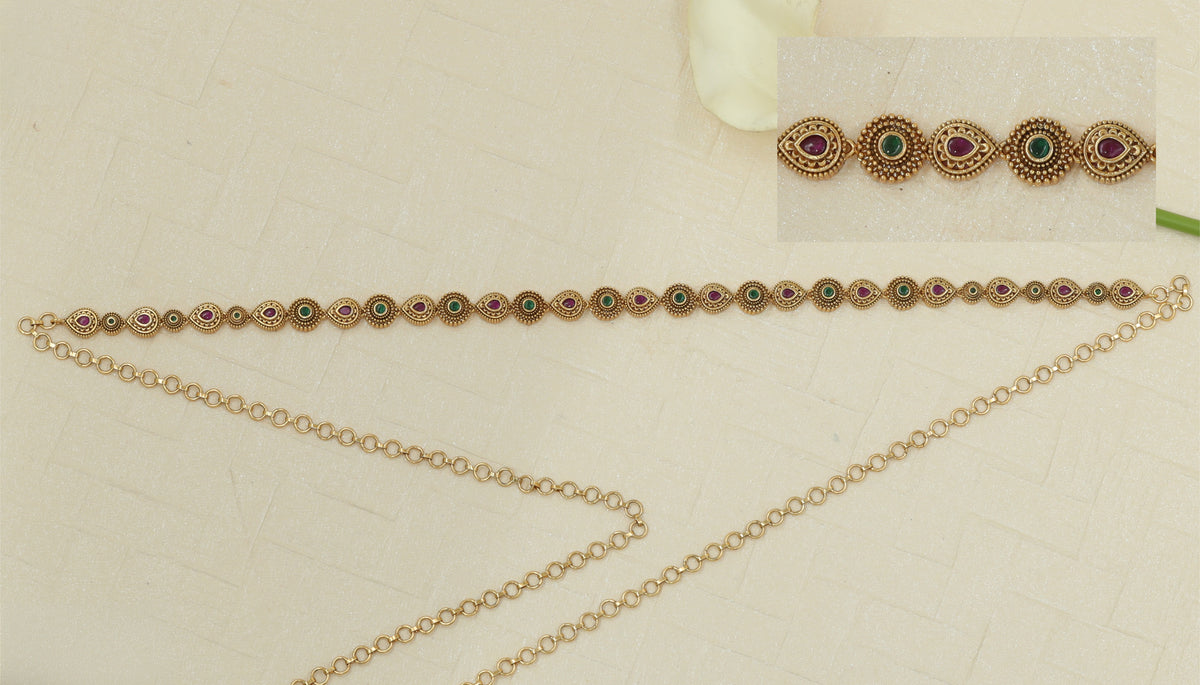 Antique Waist Belt With Teardrop Detailing