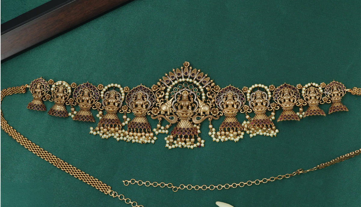 Antique Waist Belt With Ornate Lakshmi Panels