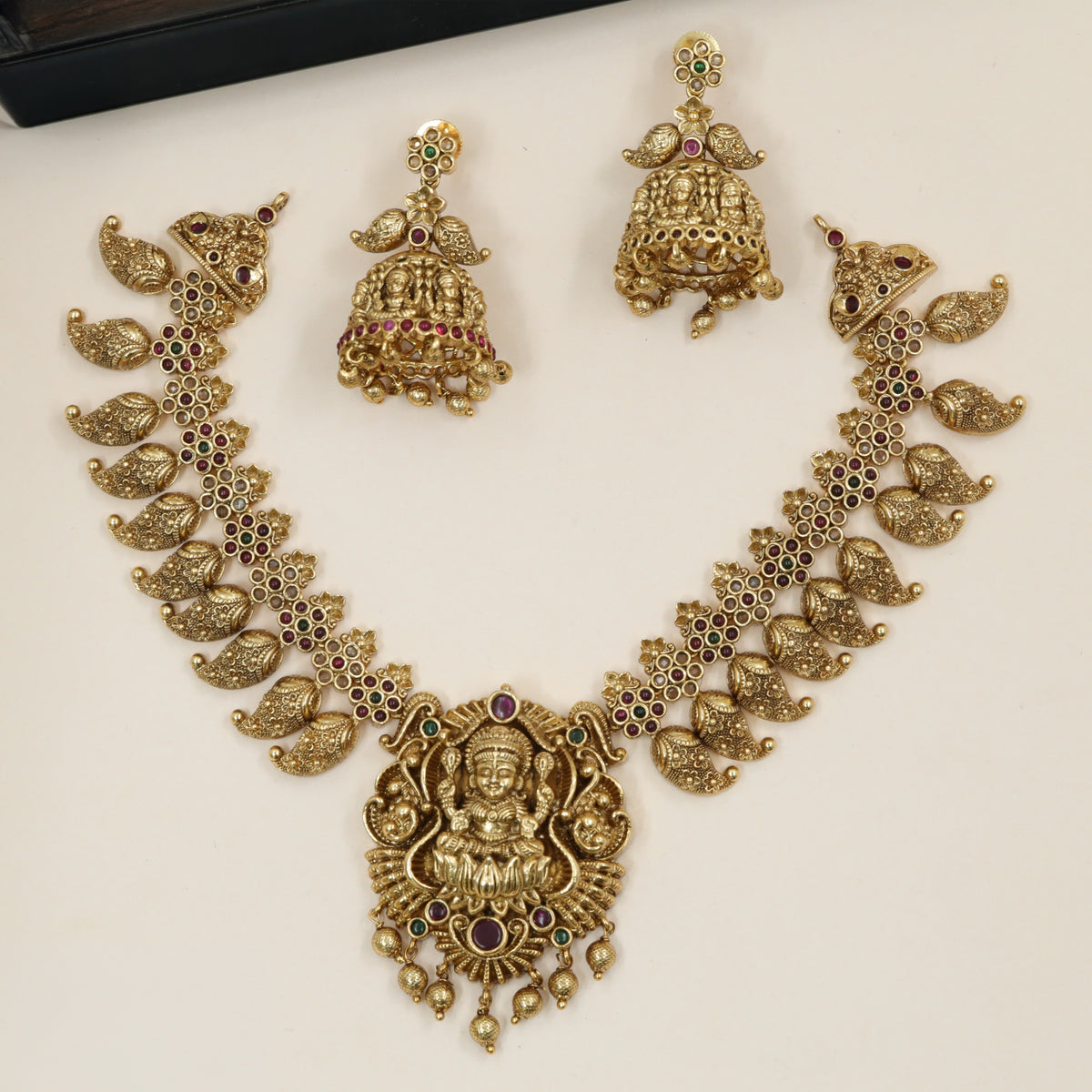 Traditional Antique Necklace With Lakshmi Pendant