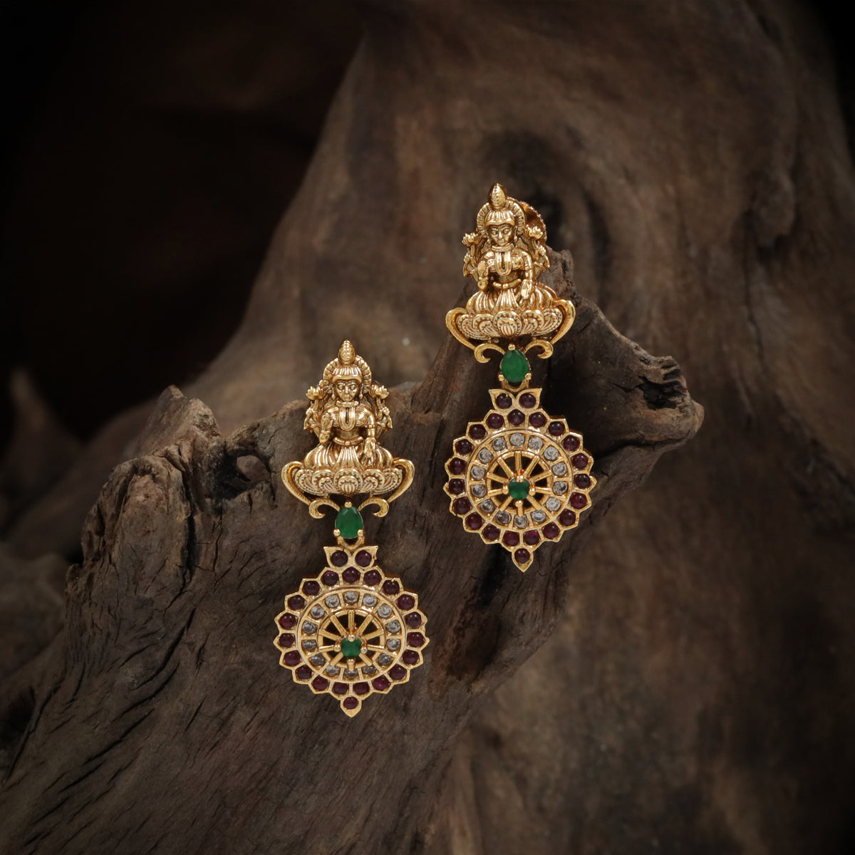 Regal Antique Hangings with Goddess Lakshmi Top Design