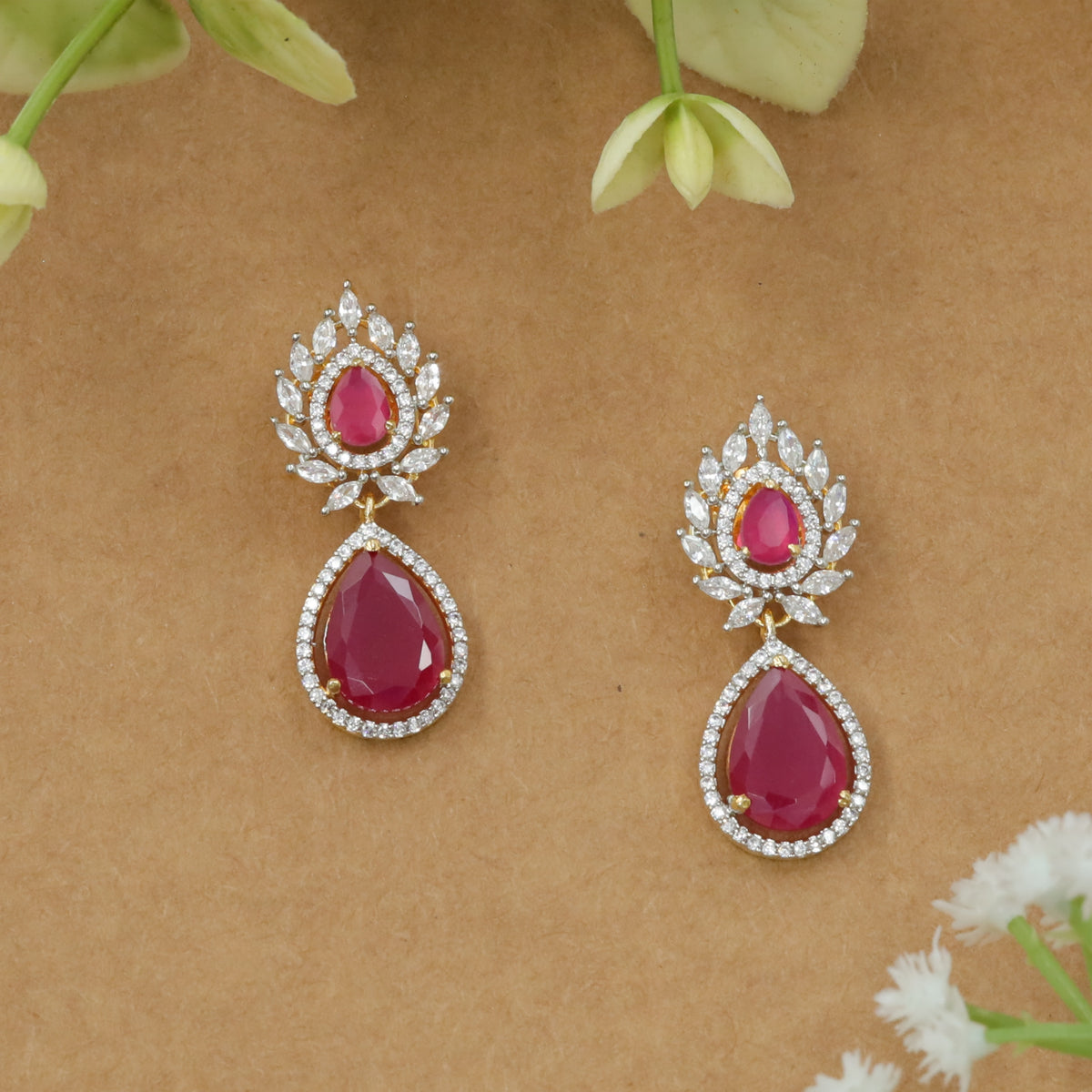 Classic Twin Drop Hangings with Pear-Shaped Drops